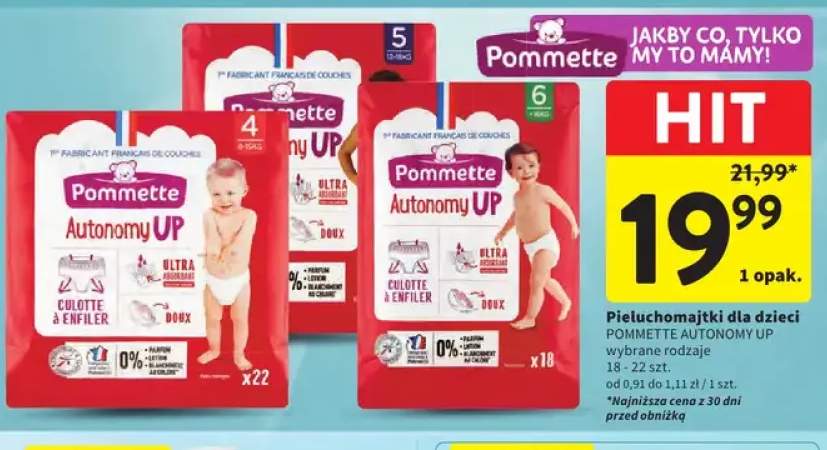 Pieluchomajtki dla dzieci Pommette Autonomy UP