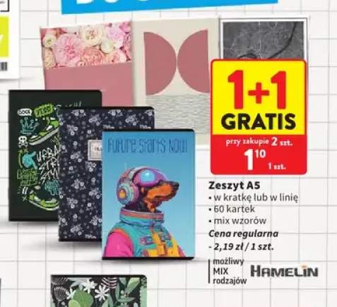 Zeszyt A5 w kratkę Hamelin 60 kartek +1 wariant