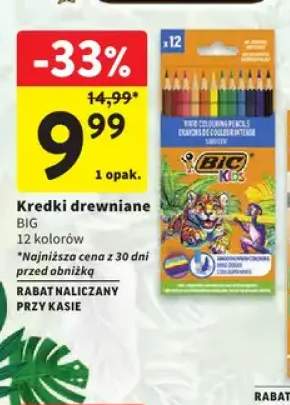 Kredki drewniane BIC 12 kolorów