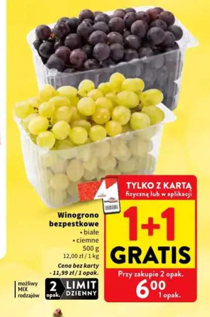 Winogrono bezpestkowe białe +1 wariant