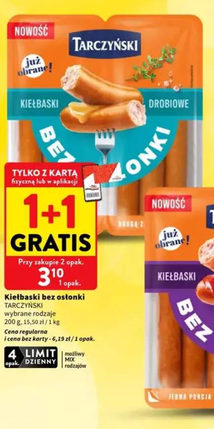 Kiełbaski bez osłonki drobiowe Tarczyński