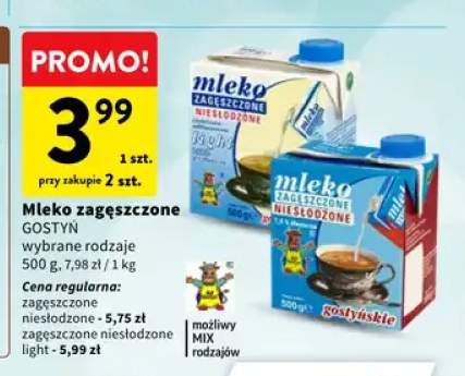 Mleko zagęszczone niesłodzone Gostyń +1 wariant