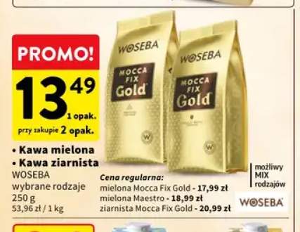 Kawa mielona Mocca Fix Gold Woseba +2 warianty