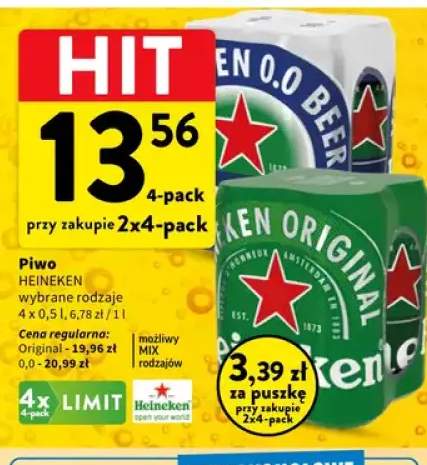 Piwo Heineken Original 4-pak 500 ml +1 wariant