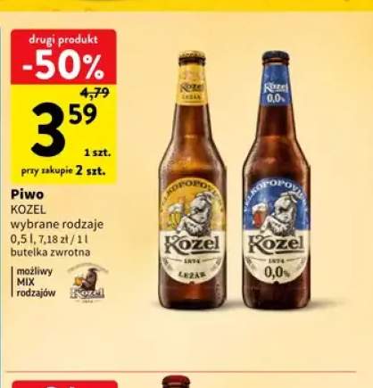 Piwo bezalkoholowe Kozel +1 wariant