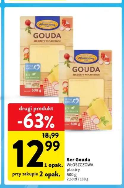 Ser gouda w plastrach Włoszczowa