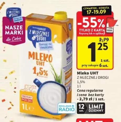 Mleko UHT Z Mlecznej Drogi 1,5%