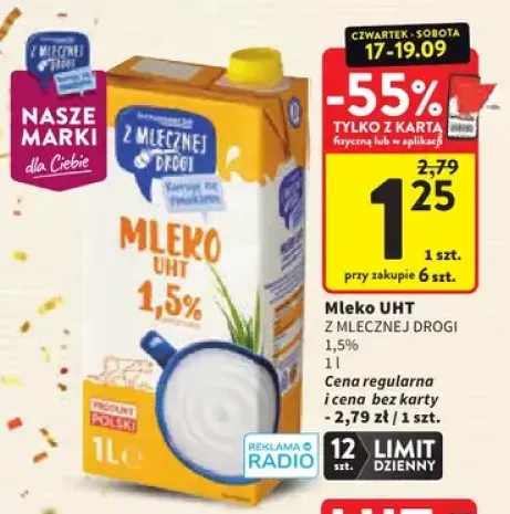 Mleko UHT Z Mlecznej Drogi 1,5%