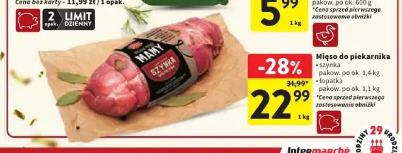 Mięso do piekarnika szynka +1 wariant
