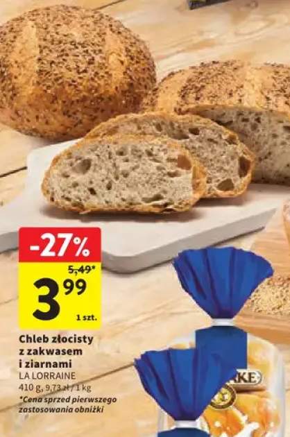 Chleb złocisty z zakwasem i ziarnami La Lorraine