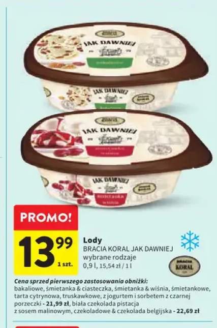 Lody Bracia Koral Jak Dawniej bakaliowe +8 wariantów