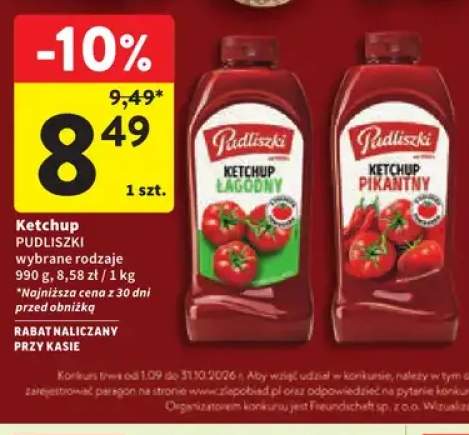 Ketchup łagodny Pudliszki +1 wariant