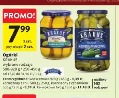 Ogórki konserwowe Krakus +3 warianty