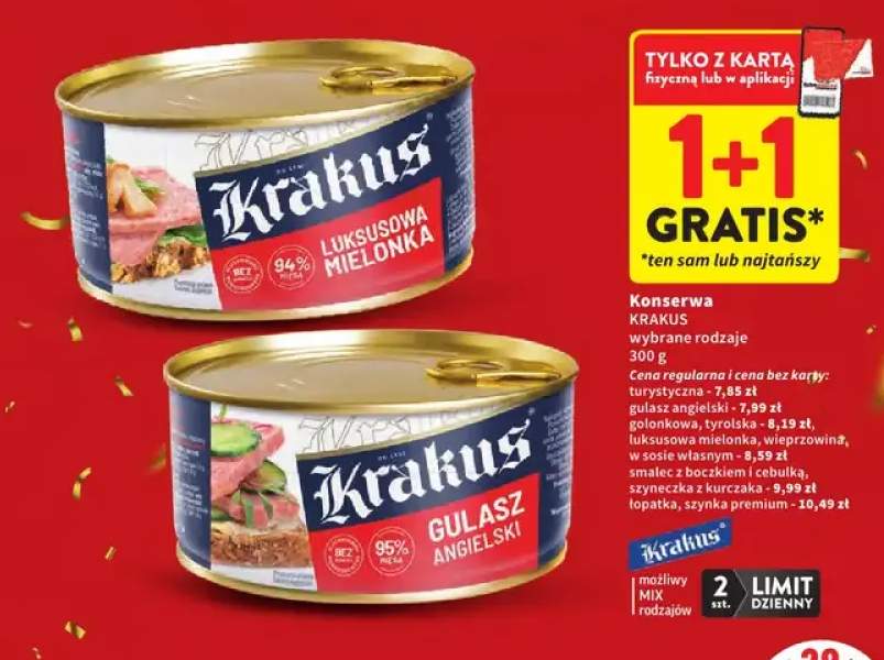 Konserwa turystyczna Krakus +9 wariantów