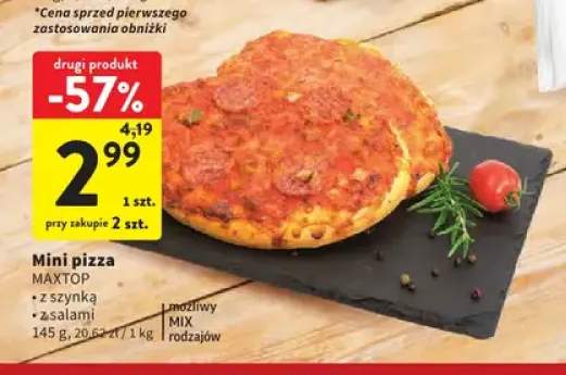 Mini pizza z szynką Maxtop +1 wariant