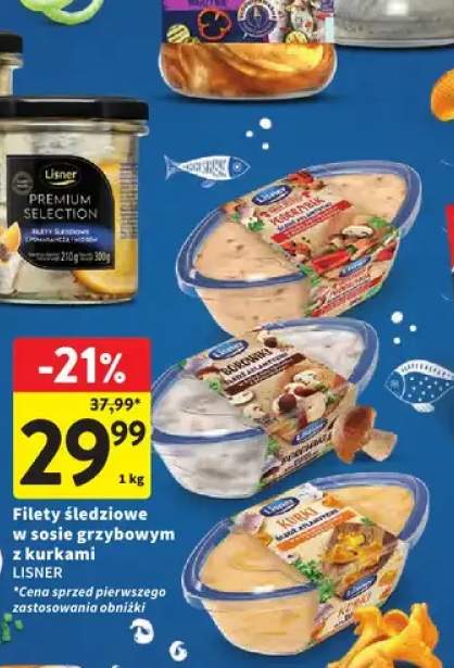 Filety śledziowe w sosie grzybowym z kurkami Lisner