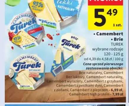 Ser camembert bez laktozy Turek +8 wariantów