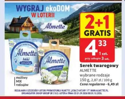 Serek twarogowy lekki naturalny Almette +1 wariant