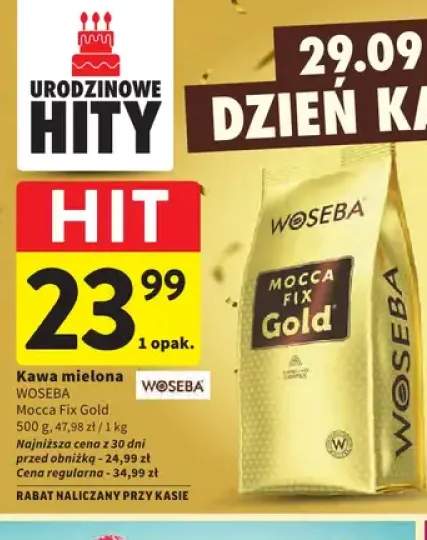 Kawa mielona Woseba Mocca Fix Gold