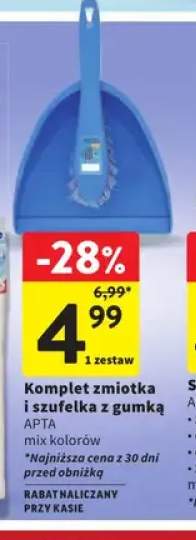 Komplet zmiotka i szufelka z gumką Apta