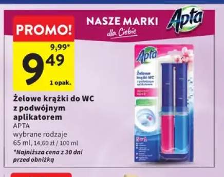 Żelowe krążki do WC z podwójnym aplikatorem Apta