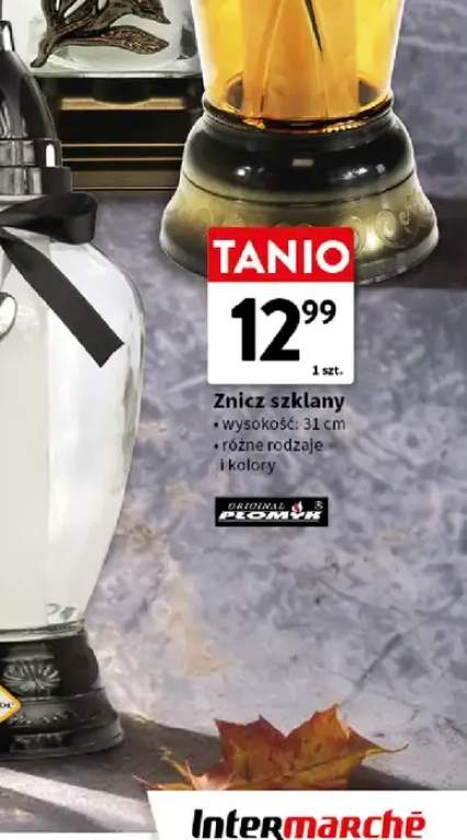 Znicz szklany z dekorem Tulipe