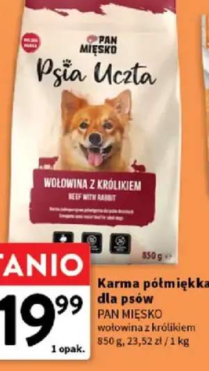 Karma półmiękka dla psów wołowina z królikiem Pan Mięsko