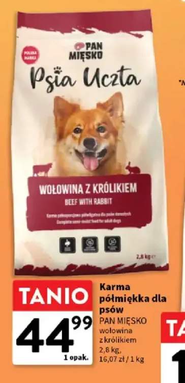 Karma półmiękka dla psów wołowina z królikiem Pan Mięsko