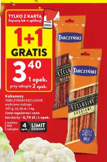 Kabanosy Tarczyński Exclusive wieprzowe +1 wariant