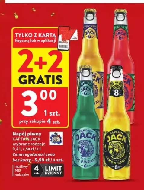 Napój piwny Captain Jack Blue Pineapple +3 warianty