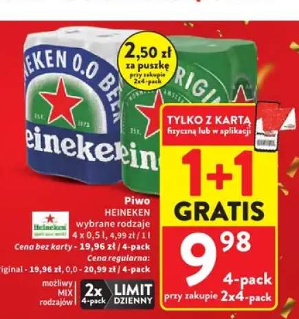 Piwo Heineken Original 4-pak +1 wariant