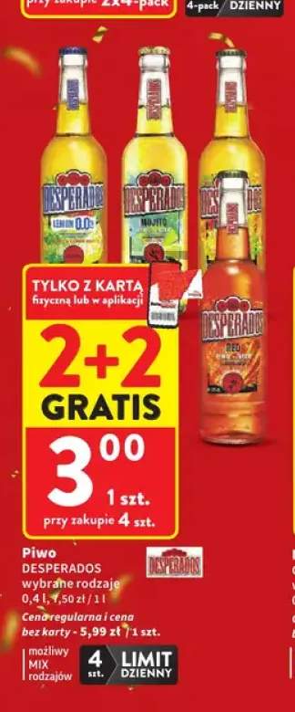 Piwo bezalkoholowe Desperados Lemon +3 warianty