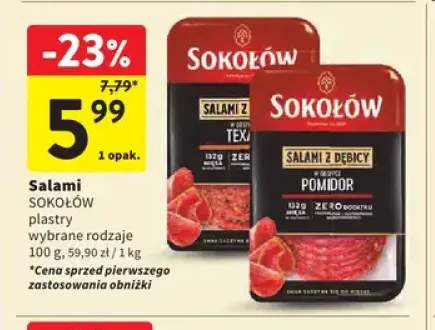 Salami z Dębicy w obsypce pomidor w plastrach Sokołów +1 wariant