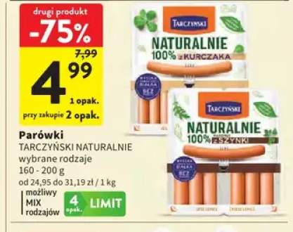 Parówki 100% z kurczaka Tarczyński Naturalnie +1 wariant