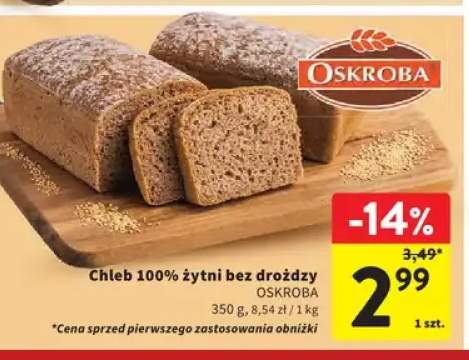 Chleb 100% żytni bez drożdży Oskroba