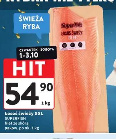 Łosoś świeży XXL filet ze skórą SuperFish