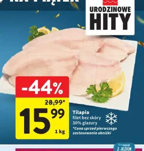 Tilapia filet bez skóry 30% glazury
