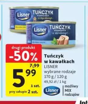 Tuńczyk w kawałkach w oleju roślinnym Lisner +1 wariant