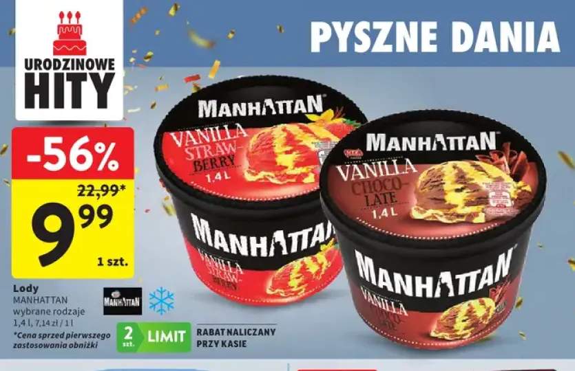 Lody Manhattan Vanilla Strawberry +1 wariant