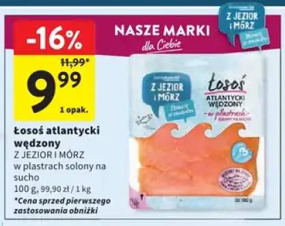 Łosoś atlantycki wędzony w plastrach solony na sucho Z Jezior i Mórz