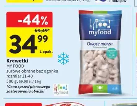 Krewetki surowe obrane bez ogonka rozmiar 31-40 My Food
