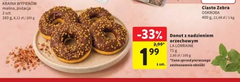 Donut z nadzieniem orzechowym La Lorraine