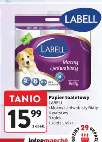 Papier toaletowy Mocny i jedwabisty biały 4 warstwy Labell