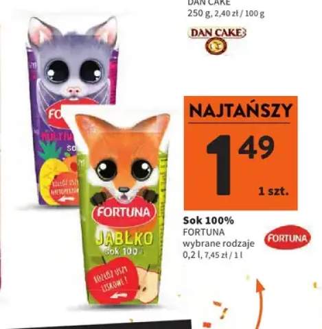 Sok Fortuna jabłko 100% +1 wariant