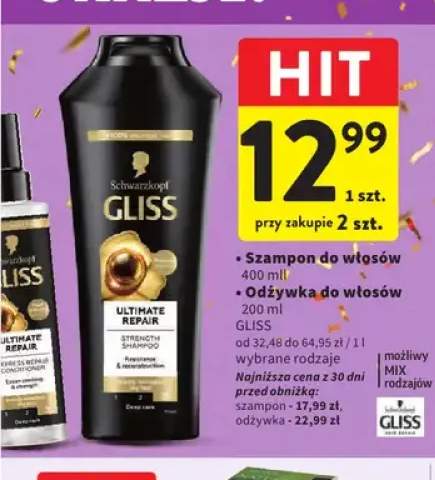 Szampon do włosów Gliss +1 wariant
