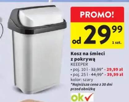 Kosz na śmieci z pokrywą 10 l Keeper +1 wariant