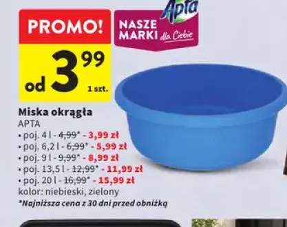 Miska okrągła 4 l Apta +4 warianty
