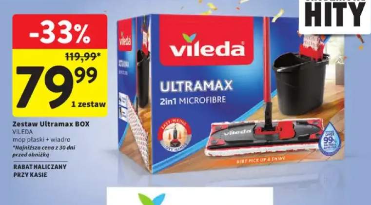 Zestaw Ultramax Box mop płaski + wiadro Vileda