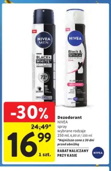 Dezodorant spray Men Black & White Invisible Original Nivea +1 wariant