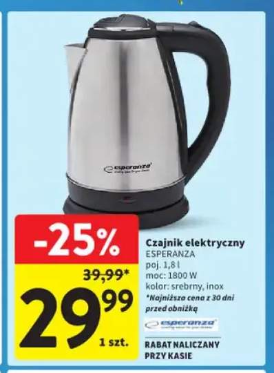Czajnik elektryczny Esperanza 1,8 l